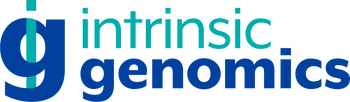 Intrinsic Genomics logo with blue and teal colors