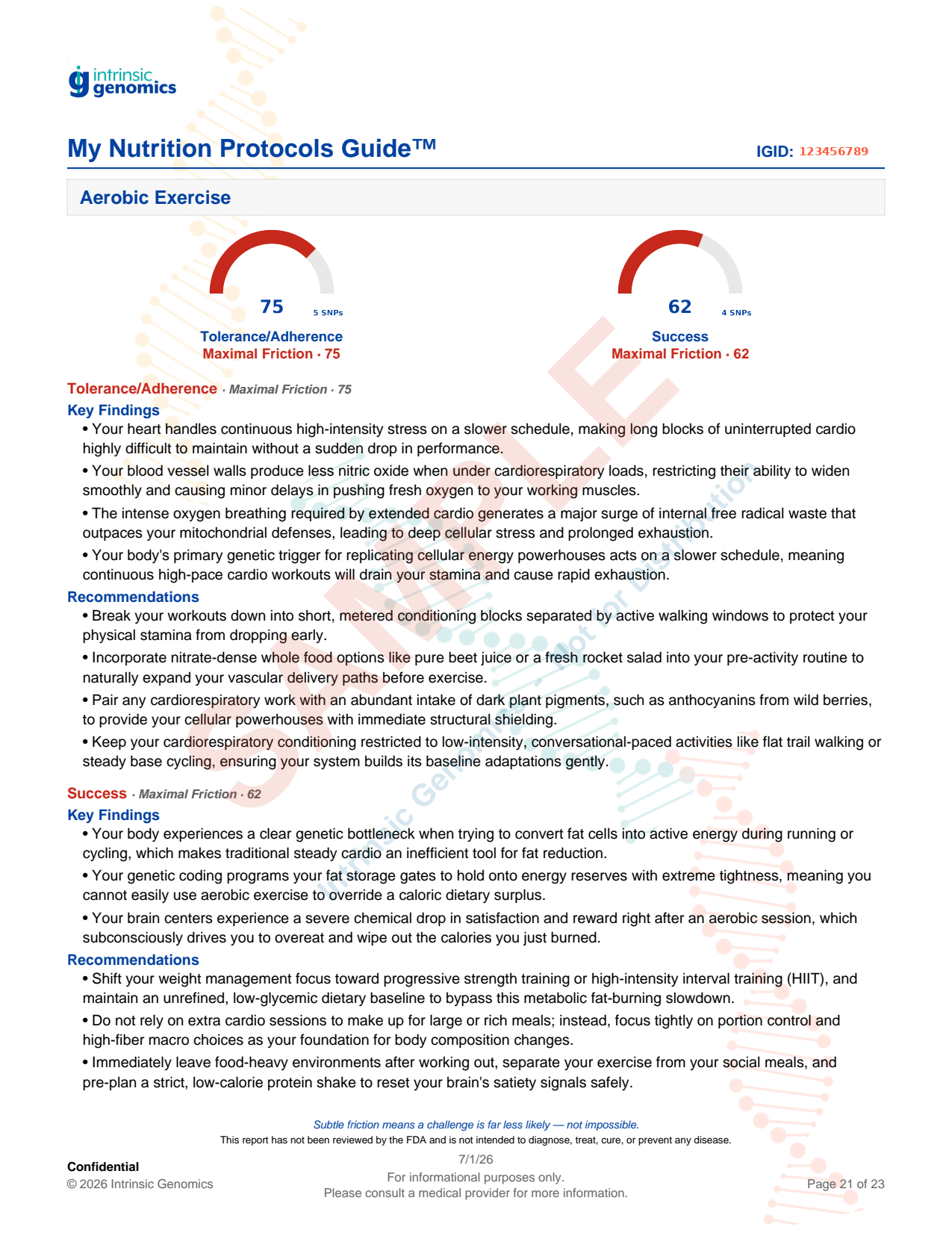A real scored result page from the guide